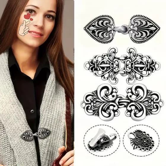 [PEBR] Moda Inverno Retro Costura Cardigan Clipe Suéter Blusa Pin Xale Broche Fechos Acessórios De Festa Casuais Present