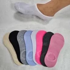 Kit 6 e 12 Pares Meia Sapatilha Feminina Silicone Calcanhar Invisível Tamanho 35 ao 40