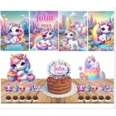 unicórnio - kit festa em casa - festa infantil - só um bolinho