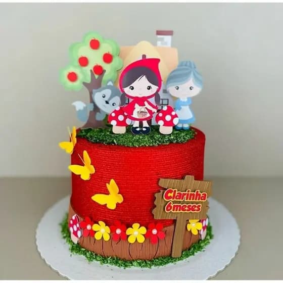 topo de bolo chapeuzinho vermelho