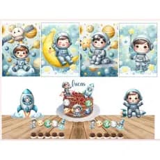 Astronauta - kit festa só um bolinho - kit festa astronauta baby decoração infantil