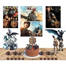 Como treinar seu dragão - kit festa em casa - só um bolinho - envio rápido