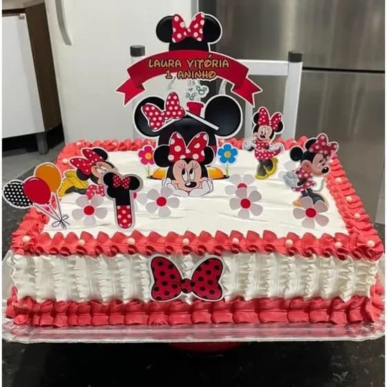 topo de bolo Minnie vermelha