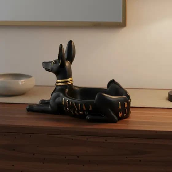 Bandeja Decorativa De Estátua De Anubis , Prato Multifuncional Design Vintage Para Entrada