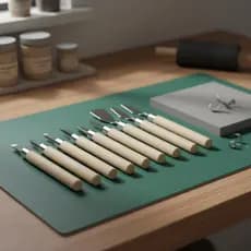 Kit De Escultura De Linóleo De Precisão , 9 Peças , Aderência Firme , Impressão Linocut , Versátil Para Iniciantes , Est