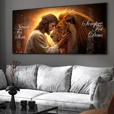 Quadro Decorativo 90x70 Nunca Foi Sorte Sempre Foi Deus Full HD Decoração De Parede Para Quarto Sala