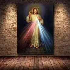 Quadro Decorativo 90x70 Jesus Misericordioso Alta Resolução Full Hd Decoração De Parede Para Quarto Sala