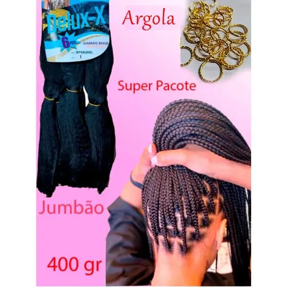 Cabelo Para Tranças 1 Pacote Jumbão 400g + anel Box Braids