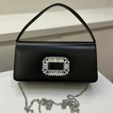 Bolsa Clutch De Mão Bolsa De Festa Pequena Dourada Prata Strass Brilho Metalizada Balada Corrente