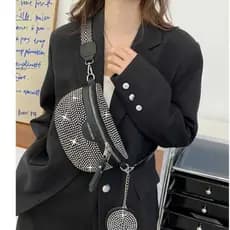 Bolsa Feminina Pochete Strass Brilhosa Moda Blogueira Top Bolsa De Festa Luxo