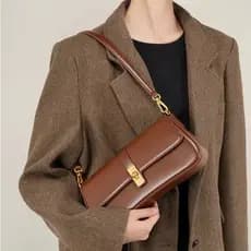 Bolsas Femininas De Ombro Transversal Baguete Com Alça De Corrente Para Festa Moda Blogueira