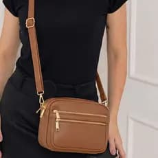 Bolsa Feminina Transversal Pequena Couro Pu Resistente Leve Promoção Para Trabalho Bolsa Preta