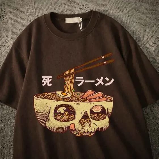 Camiseta Streetwear Com Estampa De Caveira Com Lamen E Diversas Opções De Cores De Camisetas