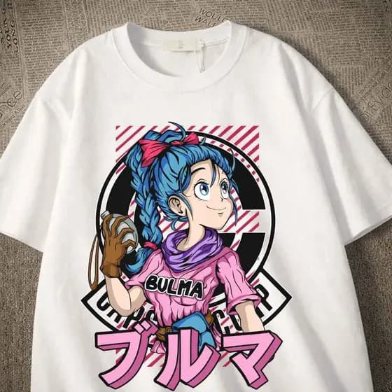 Camiseta Basica Geek Com Estampa De Anime Bulma E Com Diversas Opções De Cores De Camisetas