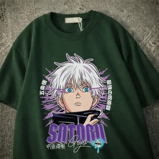 Camiseta Geek Street Otaku Com Estampa De Anime Saturo Gojo Com Diversas Cores De Camisetas