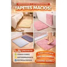 Tapete Decorativo Relevo Geométrico Antiderrapante Conforto Elegância Sala Quarto