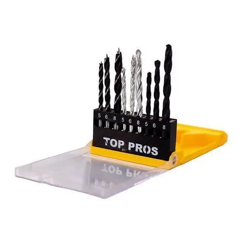 Kit de Brocas para Madeira e Metal de 9 Pecas, sendo de Alta Precisão, Ferramenta de Perfuração Profissional.