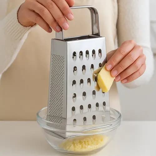 Ralador Em Aco Inox 18 Cm Com Quatro Lados Design Resistente Facil Limpeza