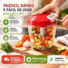 Mini Processador de Alimentos Manual,Cores Verde,Vermelho e Cinza-Sortido