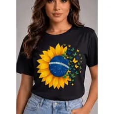 Camiseta T-Shirt Feminina BabyLook Estilosa Limoncello Blusa 100% Algodão Estampada Tendência