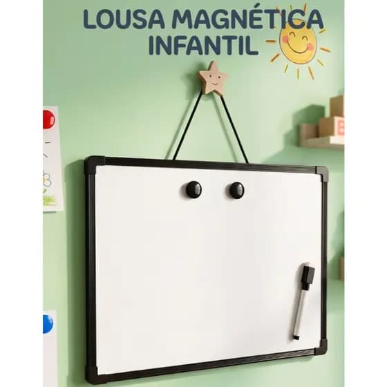 Quadro Magnético Infantil Lousa Branca Para Pintar Desenhar Brinquedo Criança Aprendizado