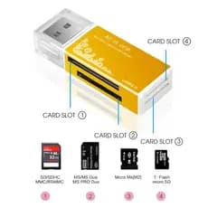 Leitor De Cartão USB 4 Em 1 Para Sony Memory Stick Pro Duo Multimemória Adaptador SD TF MS M2 Plug and Play Laptop Deskt