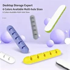 Organizador De Cabos Com 5 Furos , Enrolador De Cabo USB , Gerenciamento Arrumado , Clipes De Silicone , Suporte Para Mo