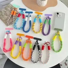 2 Pçs Cordão Do Telefone Móvel Pendurado Portátil Torção Corda Anti-Perdido Pingente Elegante E Forte Pulso Curto Caso