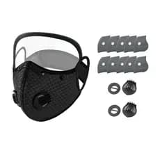 1 Conjunto De Máscara De Cobertura Facial Com Válvula De Respiração , Filtro De Carbono Reutilizável Para Proteção Contr