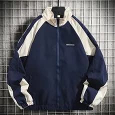 Jaqueta de inverno patchwork colorido manga comprida zíper nonfade quente outono beisebol unissex casual streetwear