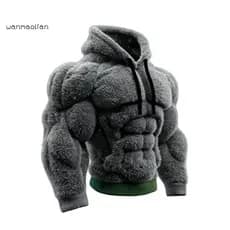 Muscular Print Sweatshirt Realistic 3d Men Men's Muscle Hoodie Pullover Warm Fuzzy Hooded Jacket for Party for Southeast
