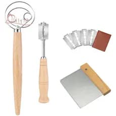 Conjunto De Batedor De Massa Dinamarquês Grande Misturador De Pão De Olho Duplo , Com 4 Lâminas Substituíveis Para Bolo
