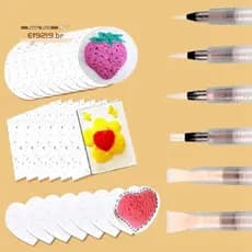 DIY Crianças Pintura Papel 30 Pcs Desenho 3D Esponja Mágica De Lona Com Água Escova De Arte 3D