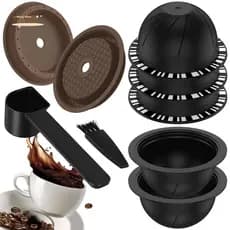 5 Cápsulas Vertuo Reutilizáveis Dos Pces Para A Máquina , Cápsula De Café Com 2 Tampas De Silicone 1 Colher E Escova Fác