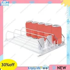 Organizador De Bebidas Dispensador De Refrigerante Branco Empurrador Automático Deslizamento Para Geladeira-Comporta Até