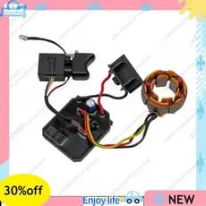 Conjunto De Interruptor De Placa De Controle De Velocidade Para Furadeira De Lítio Elétrica Sem Escova De 21V-Controlado