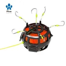 Gaiola De Isca Inferior Reversa 360 Giratória Para Equipamento Alimentador De Carpa 6 Ganchos Gancho De Pesca De Peixe-G