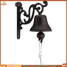 Sino De Jantar De Ferro Fundido Ao Ar Livre , Montagem Na Parede Estilo Vintage Com Som Alto E Claro Para Design De Deco
