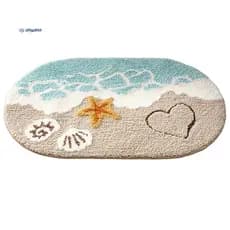 Engraçado Concha Praia Banheiro Tapete Onda Estrela Do Mar De Banho Secagem Rápida Extra Macio Tufado (16 X 24 Polegadas