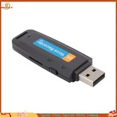 [Best seller] Portátil Recarregável U-Disk USB Gravador De Voz De Áudio Digital Mini Ativado Por Ditafone-Preto