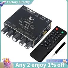 2x60w + 150W Subwoofer Bluetooth 5.3 Placa Amplificadora De Potência De Som USB 2.1 Canais Equalizador De Áudio Classe D