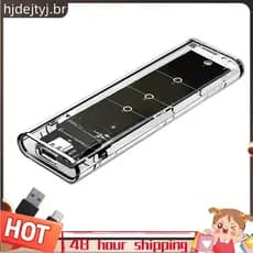 M . 2 NGFF SATA Protocolo Duplo SSD Caso Claro USB Tipo C 10Gbps PCI-E M2 Transparente Gabinete Externo Caixa De Disco R