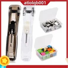 Dispensador De Clipe De Molusco De Papel Portátil (2 Unidades) Com Recargas De 100 Mini Grampeador