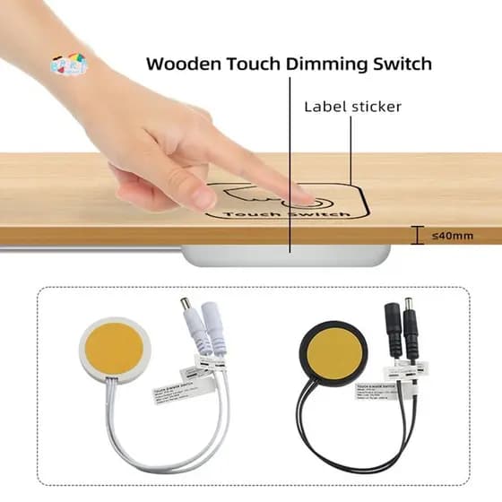 Painel De Madeira LED Sensor De Toque Interruptor Dimmer Oculto Para Faixa De