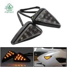 2 Pces Montagem Embutida Em Forma De Triângulo LED Luz De Sinal De Volta , Sinais Da Motocicleta 12V Para