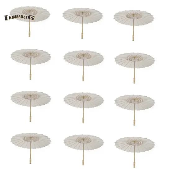 12 Pçs Guarda-Sol De Papel Chuva De Praia Branco DIY Fotografia Adereços Para Festas De Chá De Bebê Casamento 60cm/23.6