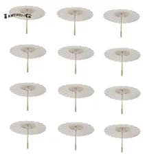 12 Pçs Guarda-Sol De Papel Chuva De Praia Branco DIY Fotografia Adereços Para Festas De Chá De Bebê Casamento 60cm/23.6