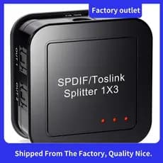 Divisor De Áudio Óptico Digital 1X3 , De Fibra Óptica SPDIF TOSLINK , 1 Em 3 Saídas , Para Blue-Ray DVD HDTV