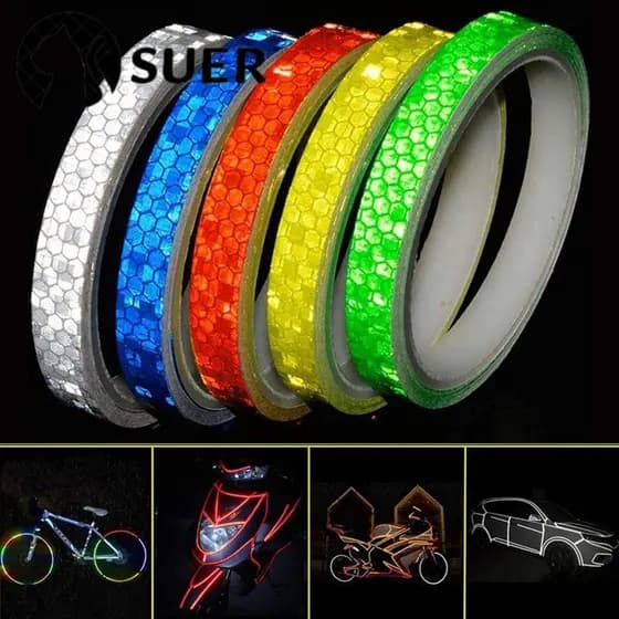 SUEBR Bike Fita Refletiva De Alerta Auto-Adesivo De Película Motocicleta Adesivos Refletivos De Segurança