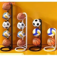 Rack De Armazenamento De Bola Vertical De 2/3/4/5 Camadas-Organizador De Rugby De Vôlei De Futebol De Basquete